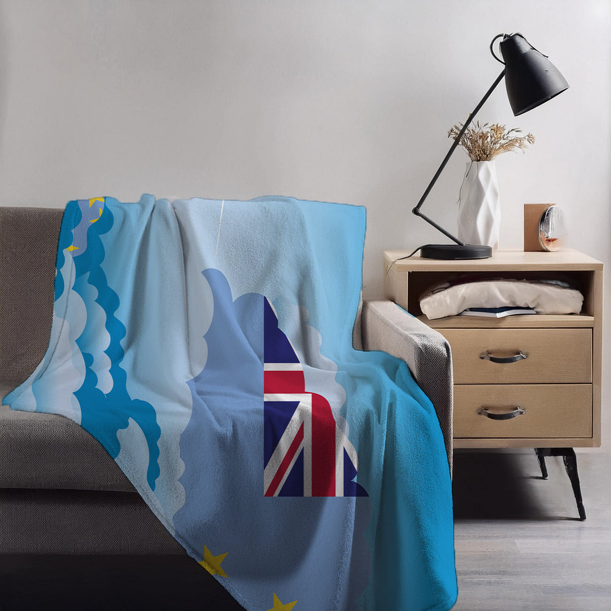 Tuvalu Day Clouds Blanket Throw