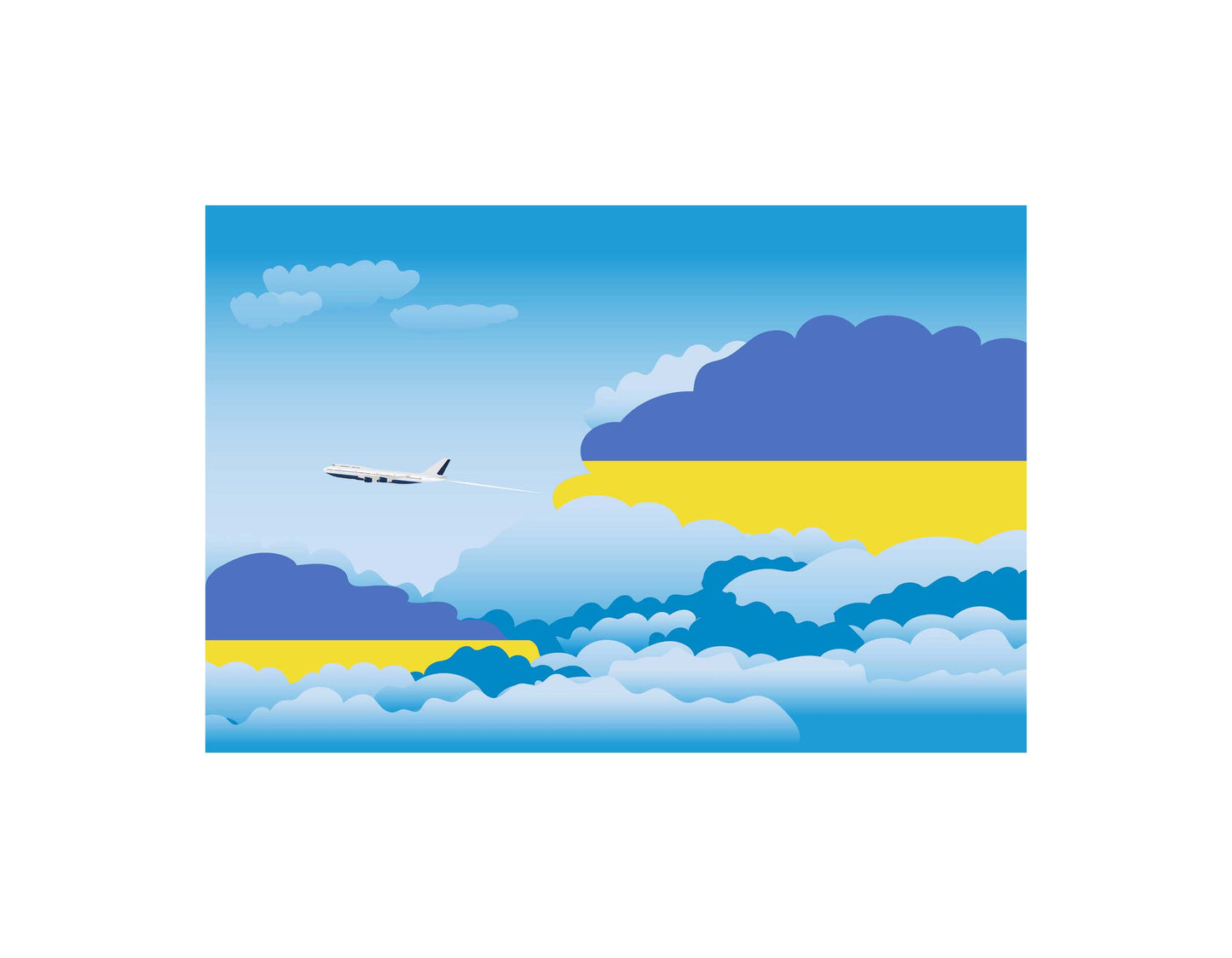Ukraine Day Clouds Blanket Throw