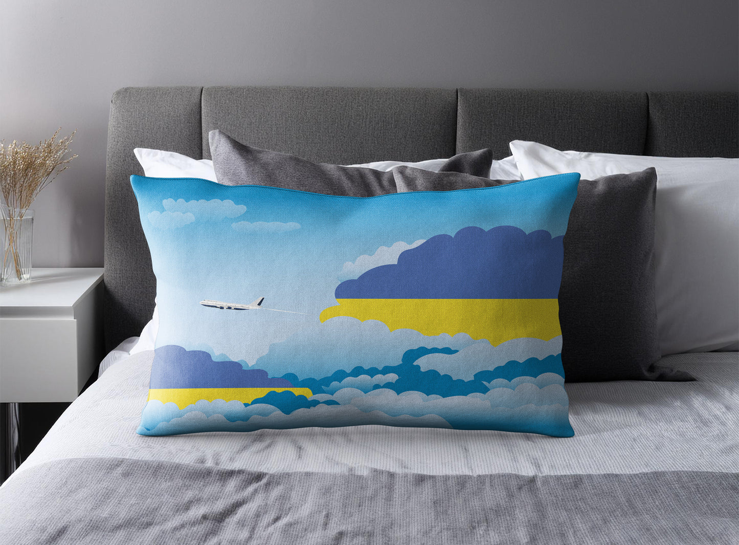 Ukraine Day Clouds Pillow Case and Pillow Throw