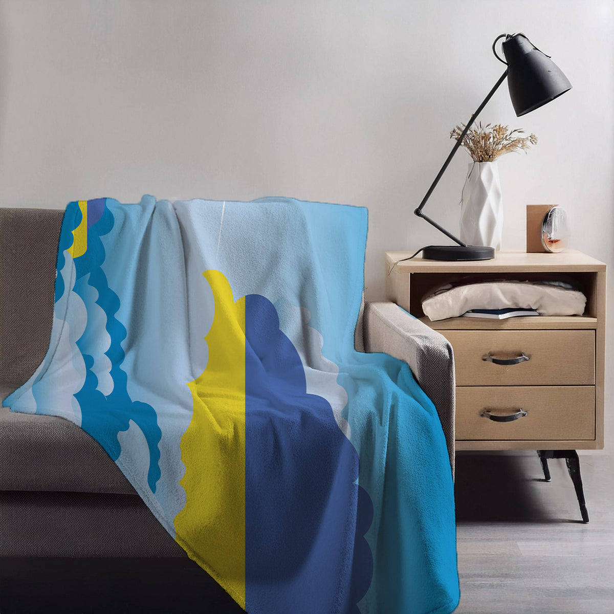 Ukraine Day Clouds Blanket Throw