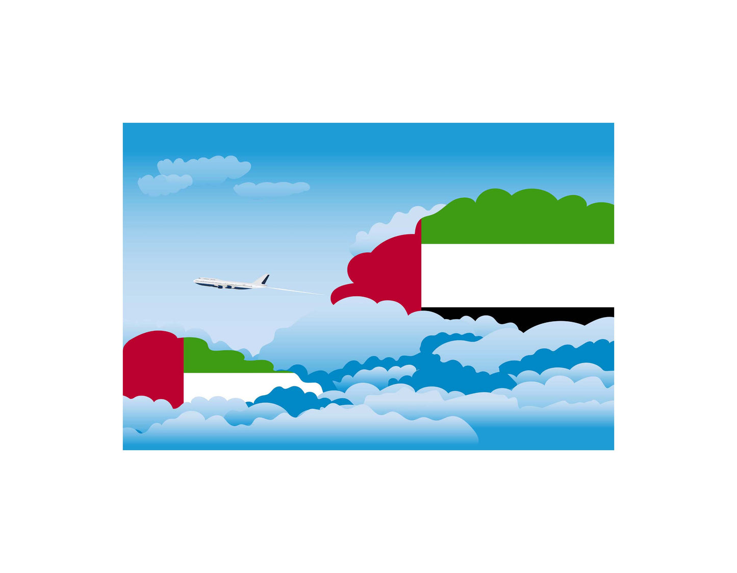 United Arab Emirates Day Clouds Blanket Throw