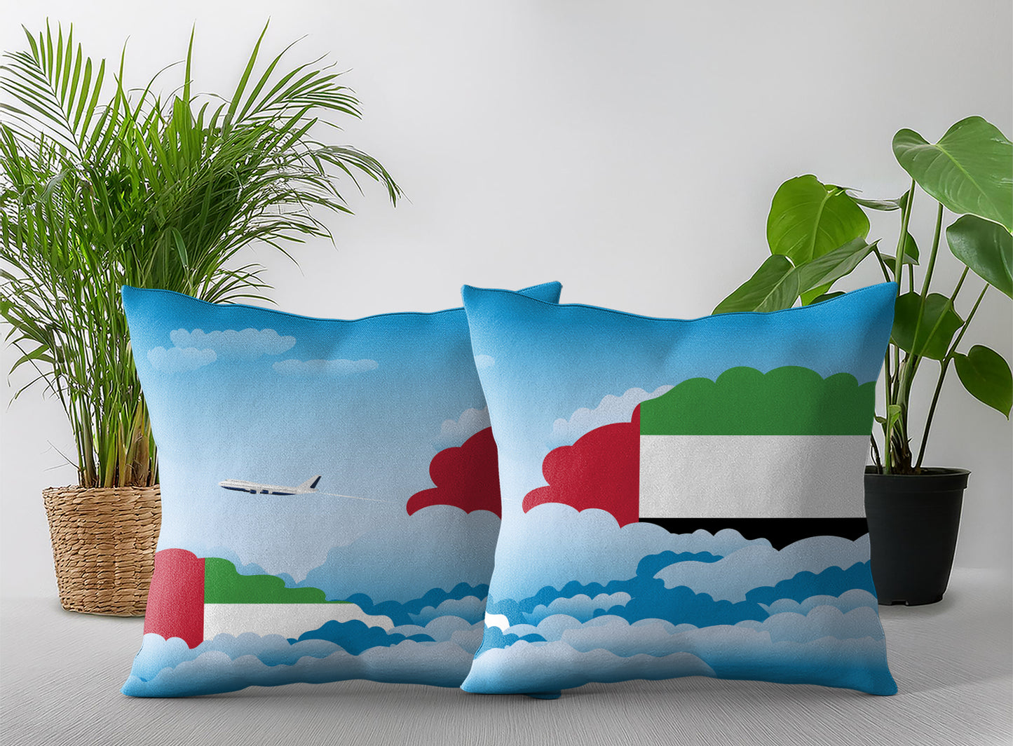 United Arab Emirates Day Clouds Pillow Case and Pillow Throw