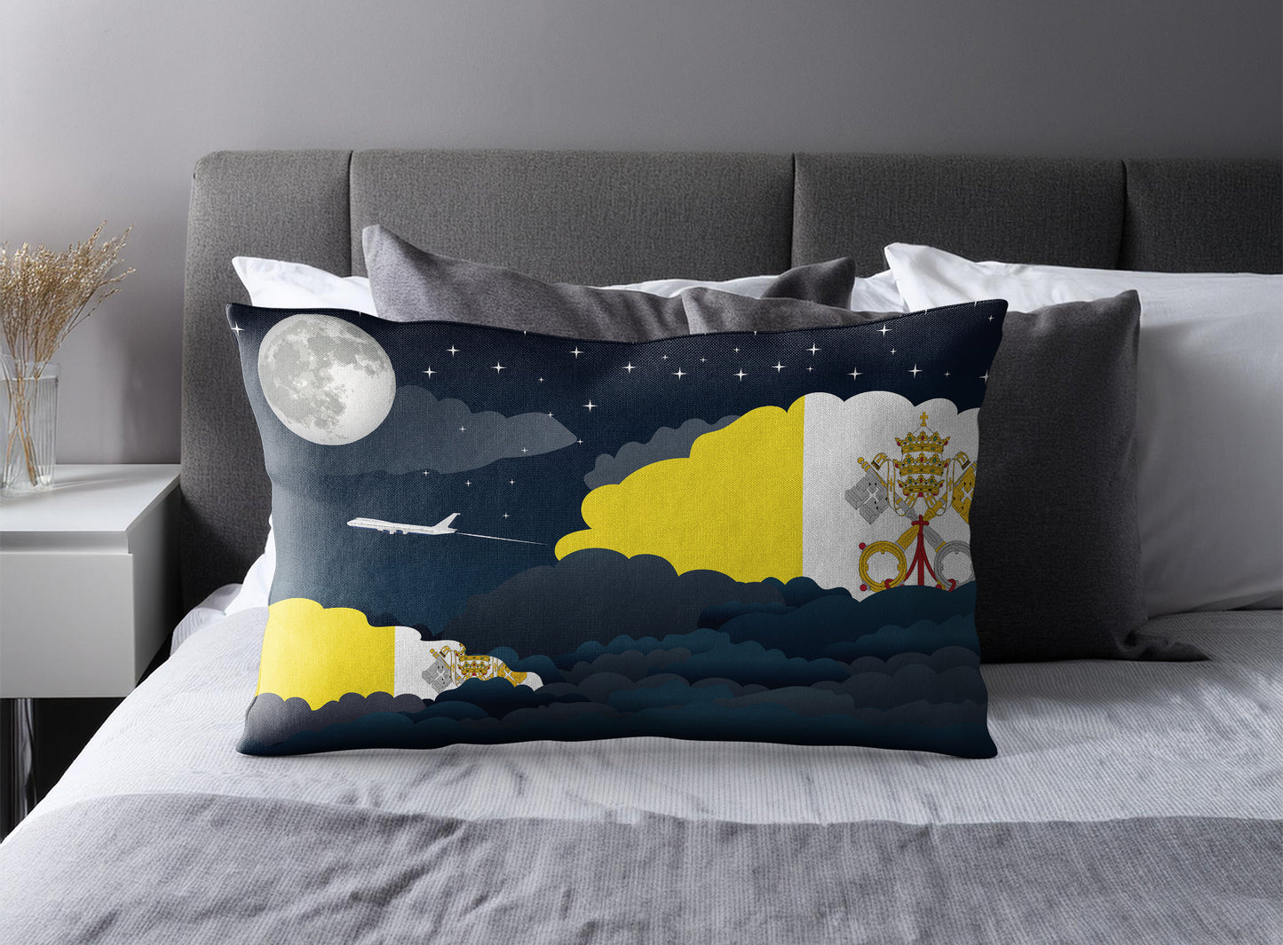 Vatican City Holy See Night Clouds Pillow Case and Pillow Throw