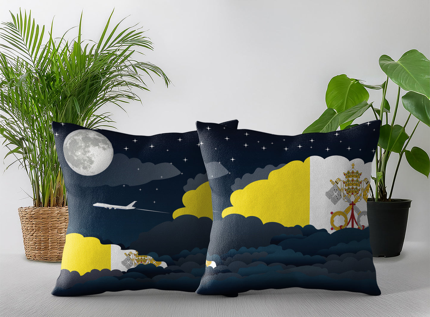 Vatican City Holy See Night Clouds Pillow Case and Pillow Throw