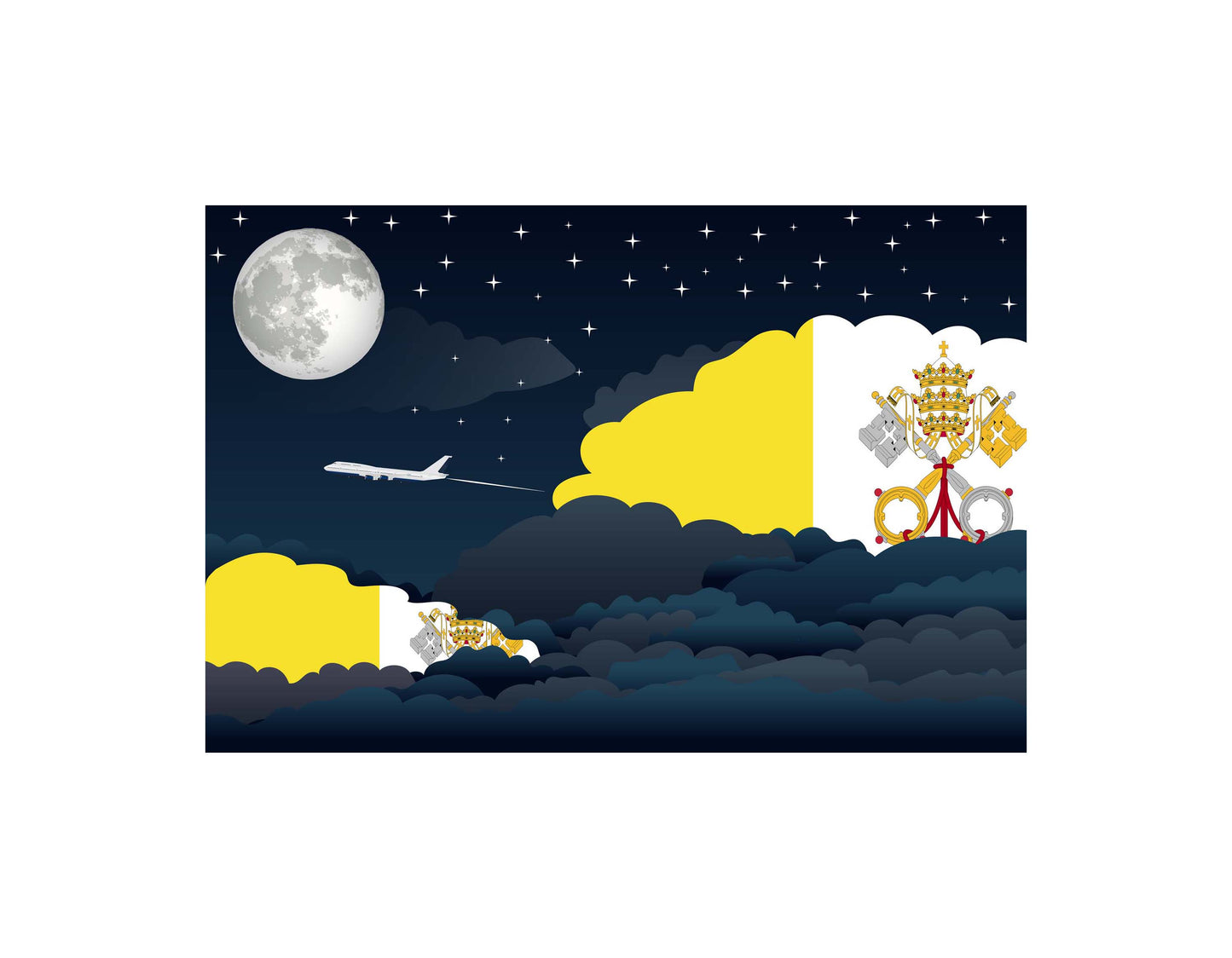 Vatican City Holy See Night Clouds Blanket Throw