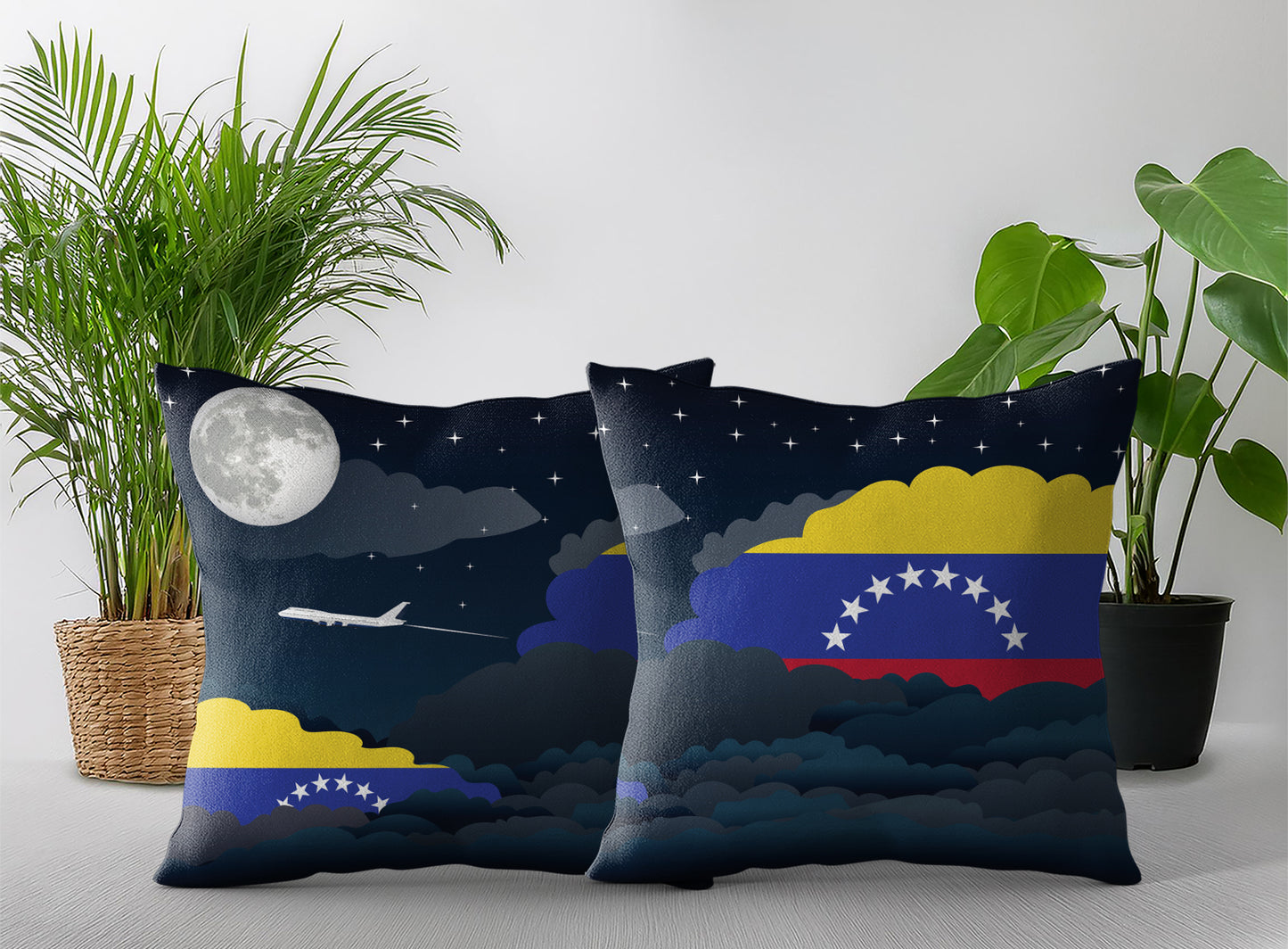 Venezuela Night Clouds Pillow Case and Pillow Throw