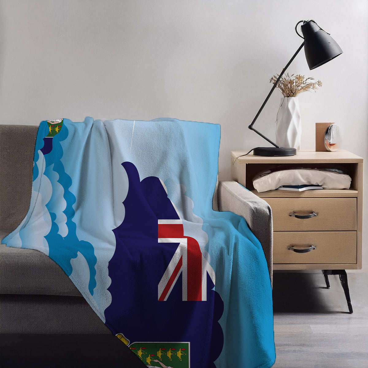 Virgin Islands UK Day Clouds Blanket Throw