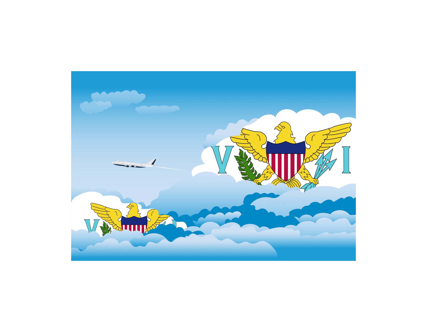 Virgin Islands US Day Clouds Blanket Throw