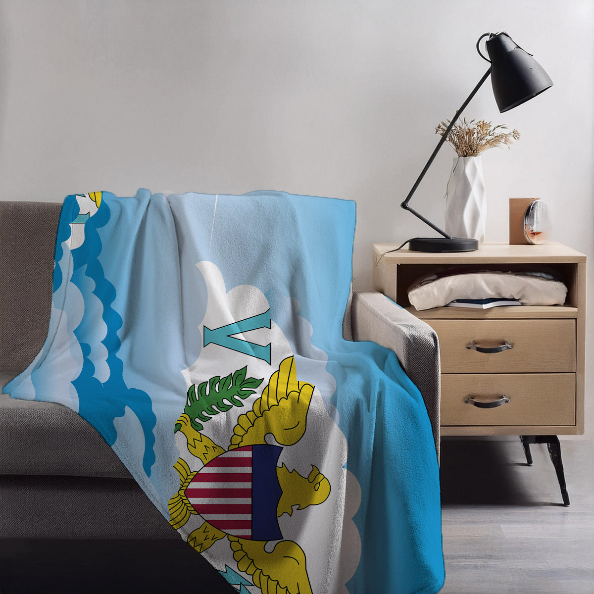 Virgin Islands US Day Clouds Blanket Throw