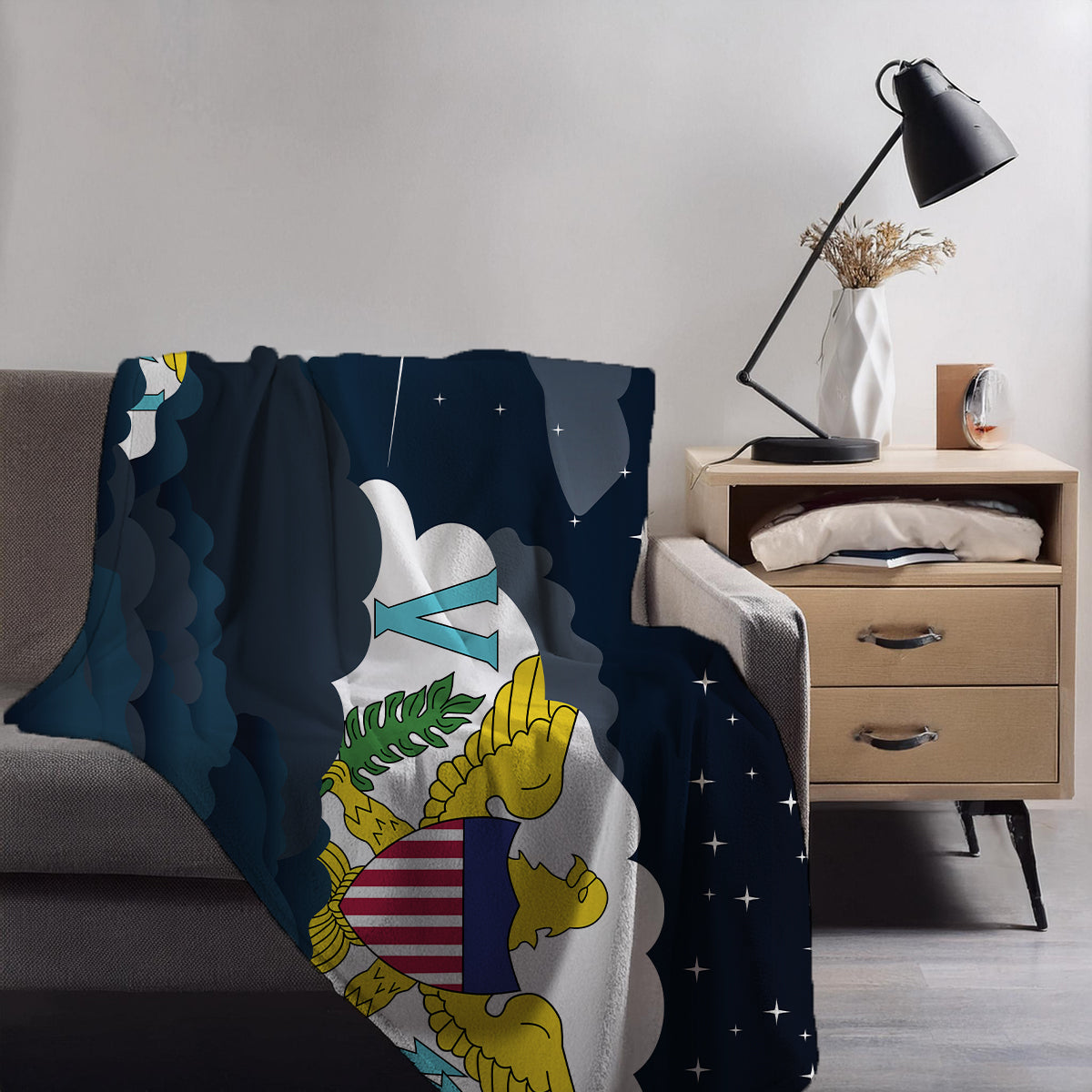 Virgin Islands US Night Clouds Blanket Throw