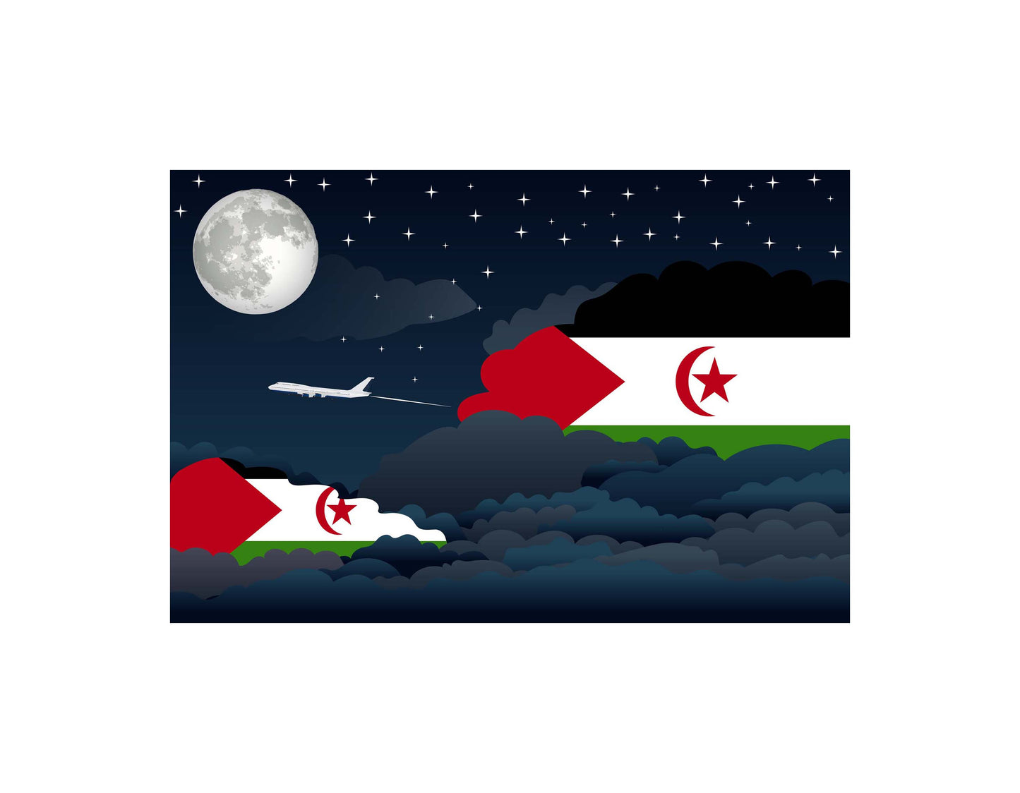 Western Sahara Night Clouds Blanket Throw