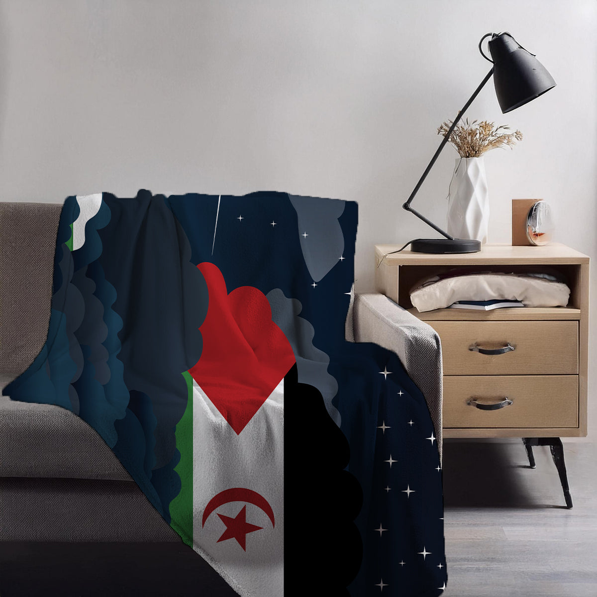 Western Sahara Night Clouds Blanket Throw