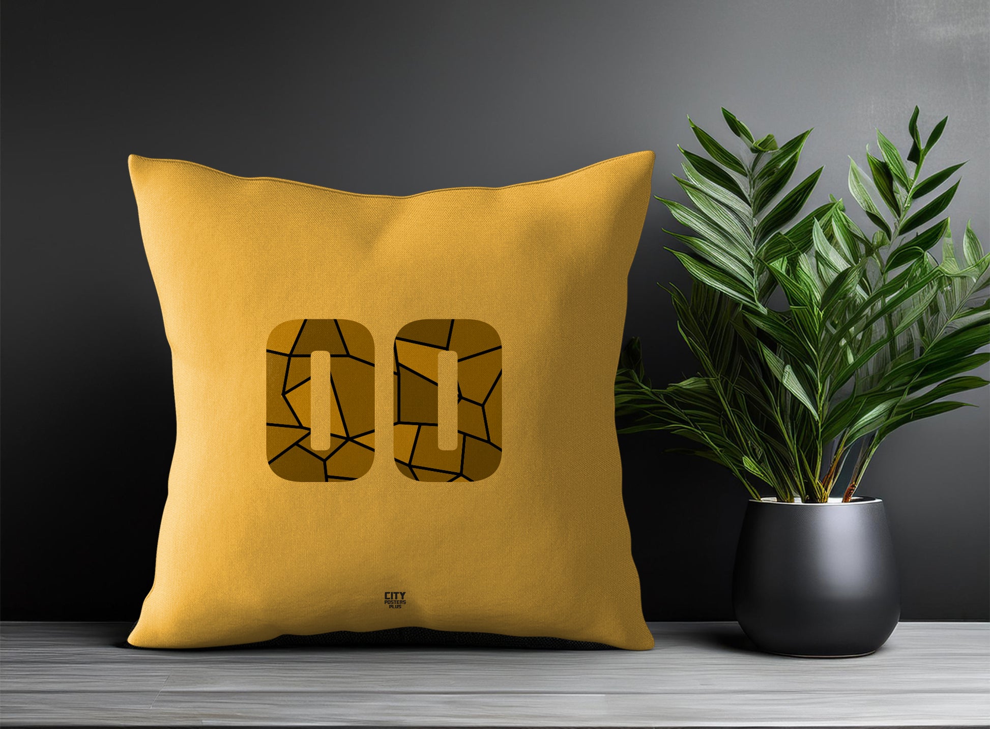 00 Number Pillow Case (Golden Yellow)