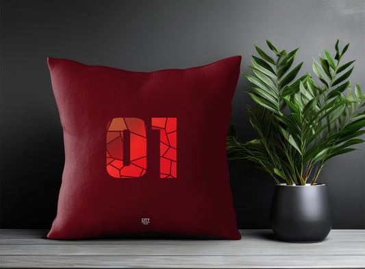 01 Number Pillow Case (Maroon)