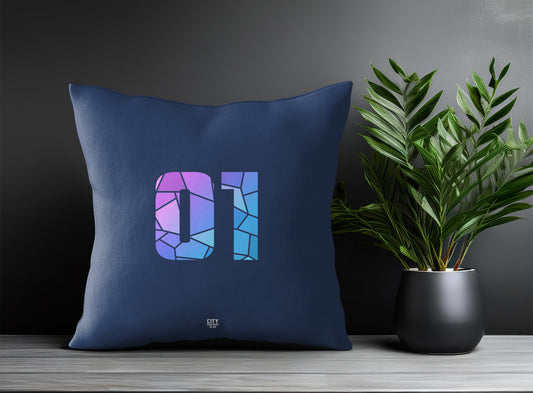 01 Number Pillow Case (Navy Blue)