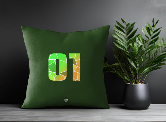 01 Number Pillow Case (Olive Green)