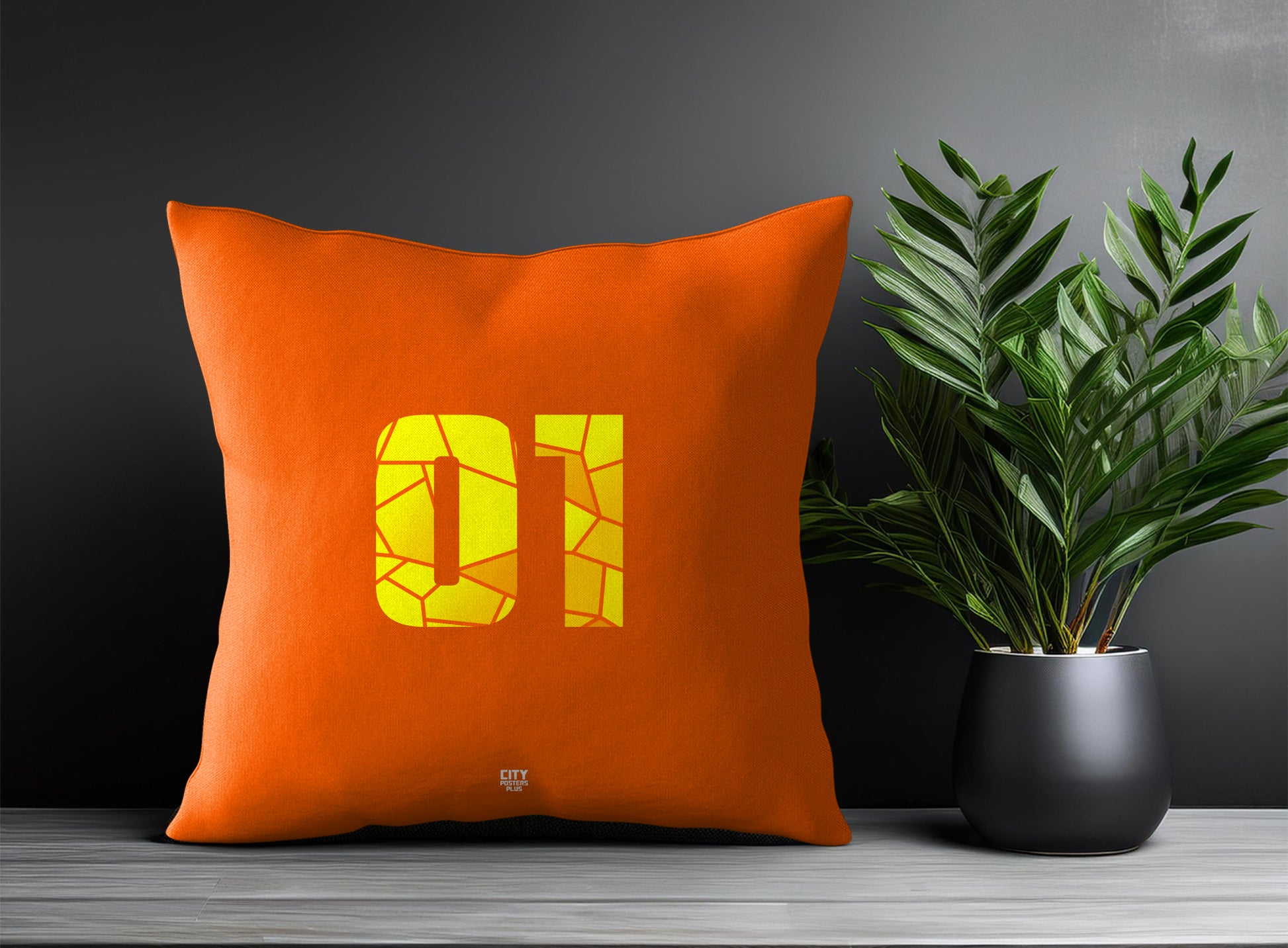 01 Number Pillow Case (Orange)