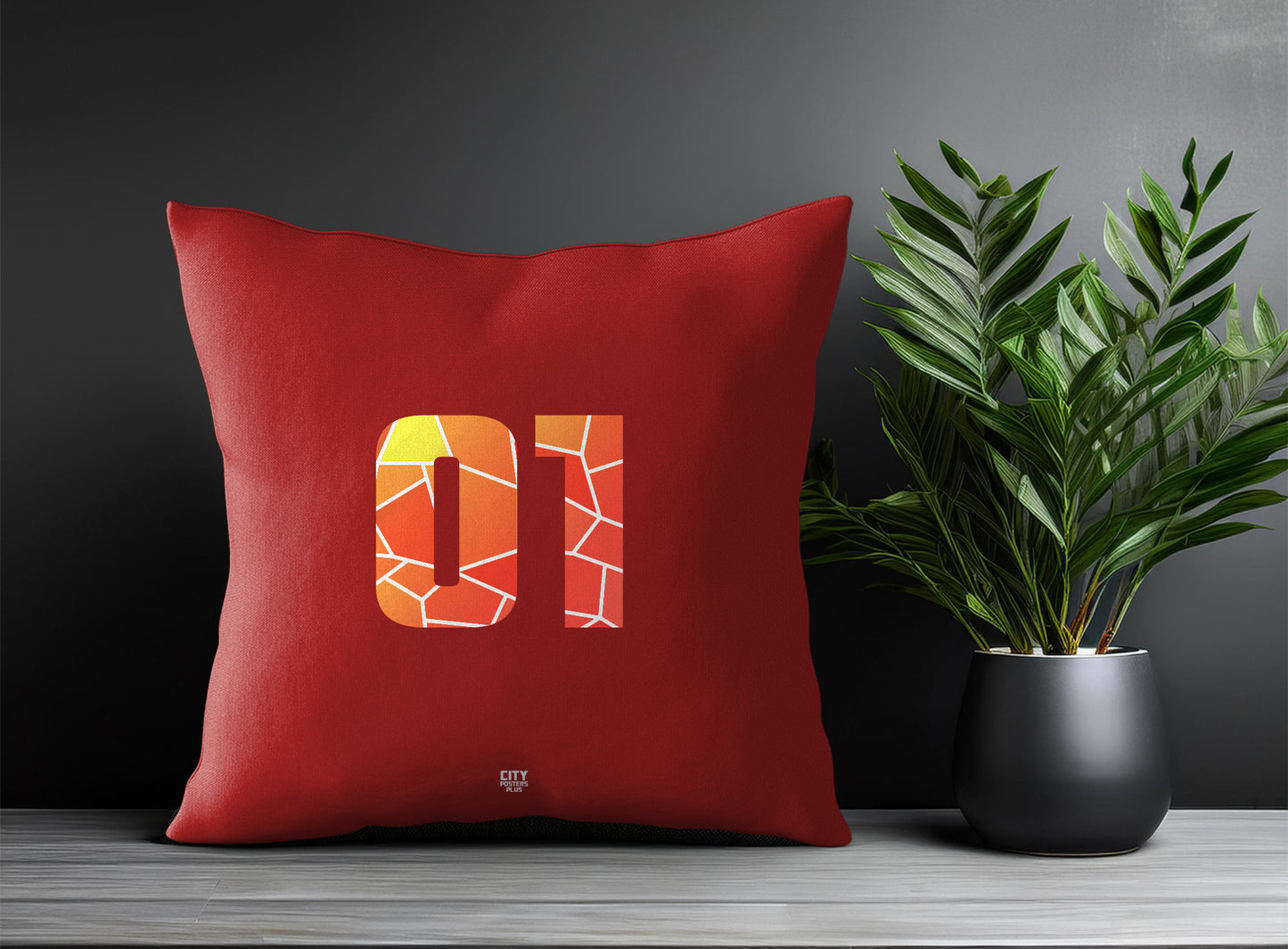 01 Number Pillow Case (Red)