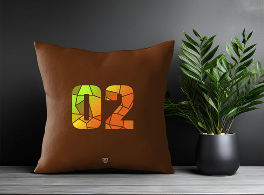 02 Number Pillow Case (Brown)