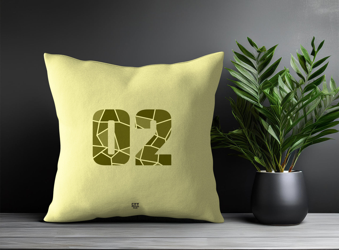 02 Number Pillow Case (Butter Yellow)