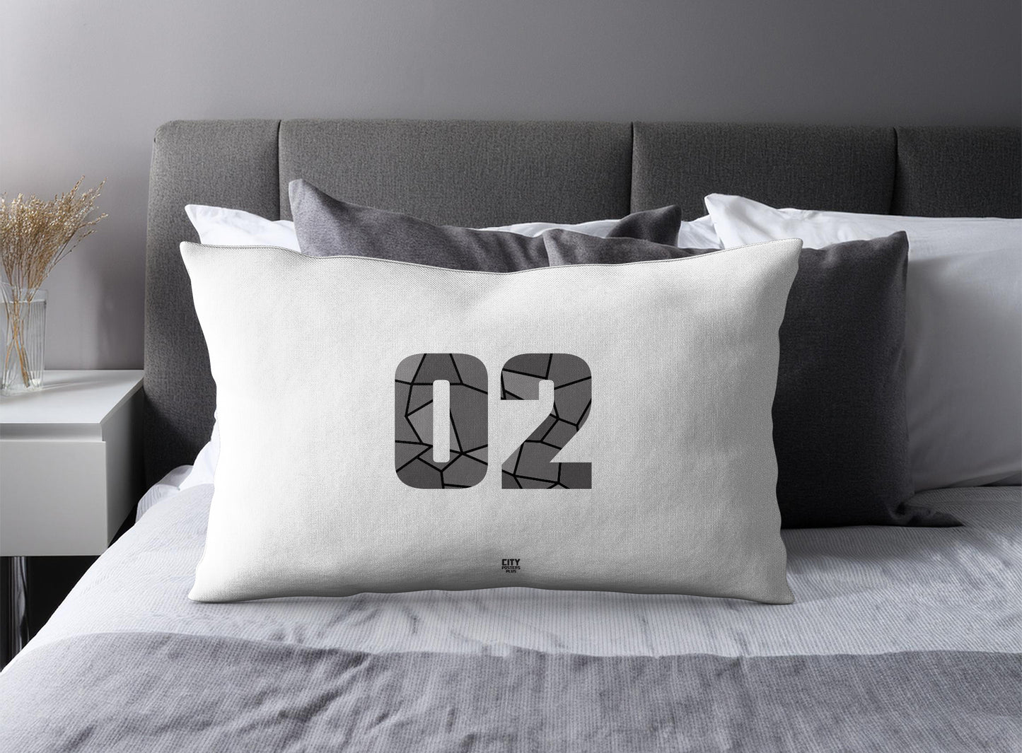 02 Number Pillow Case (White)