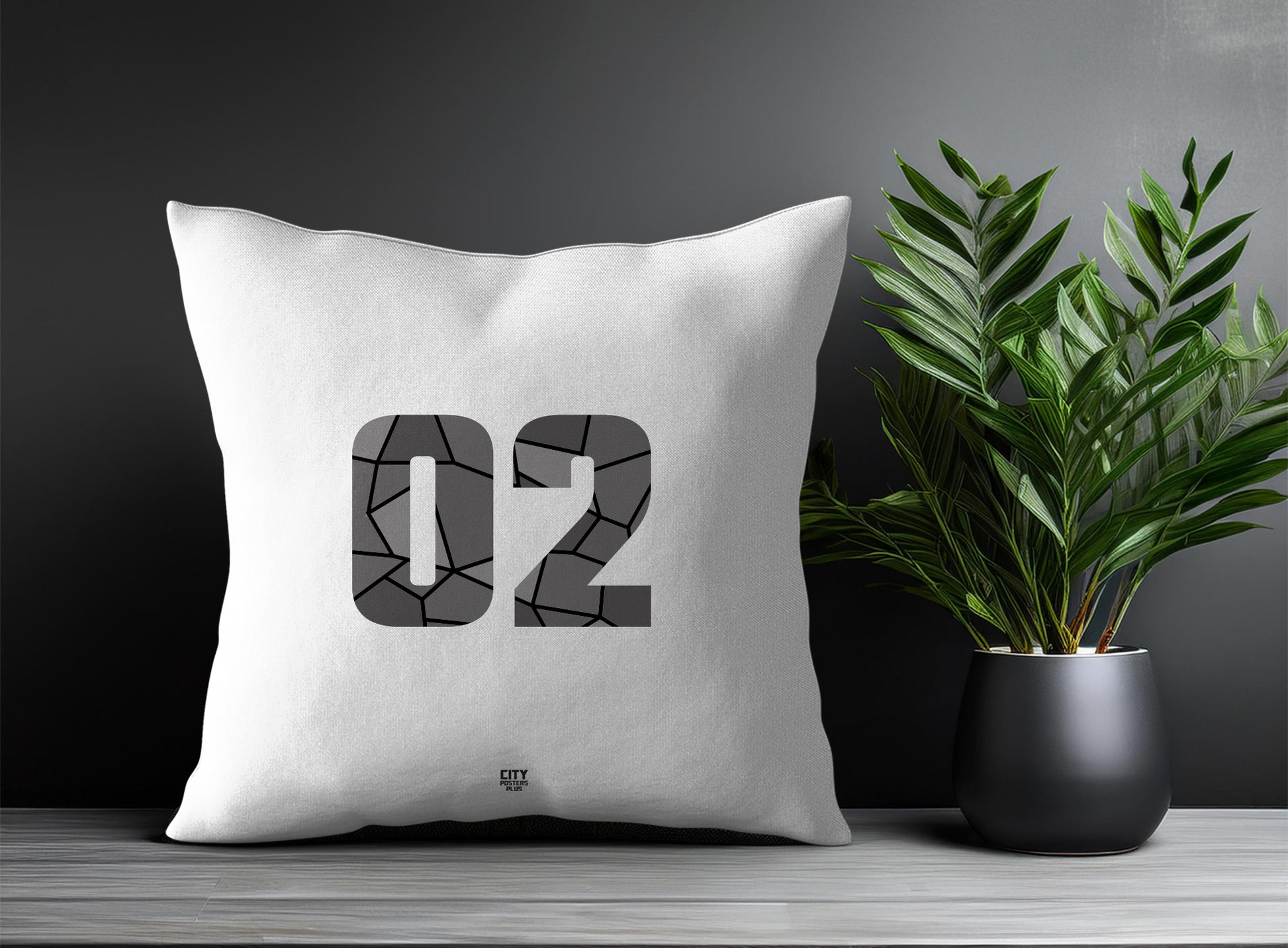 02 Number Pillow Case (White)