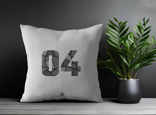 04 Number Pillow Case (Melange Grey)