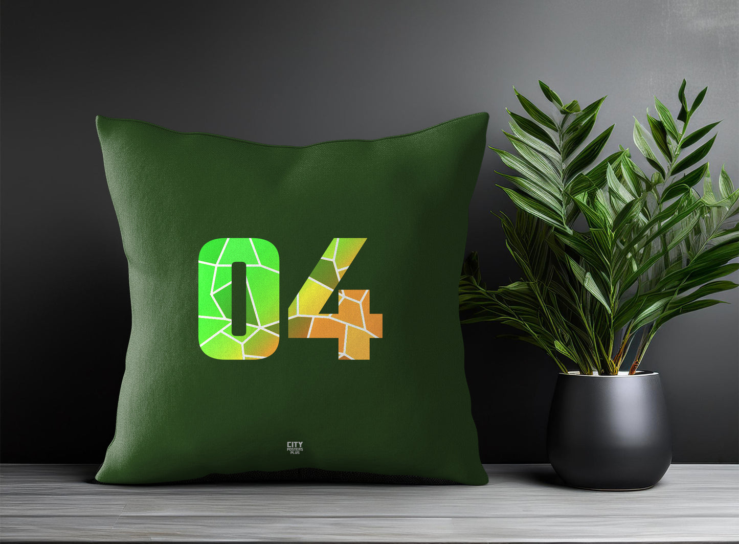 04 Number Pillow Case (Olive Green)