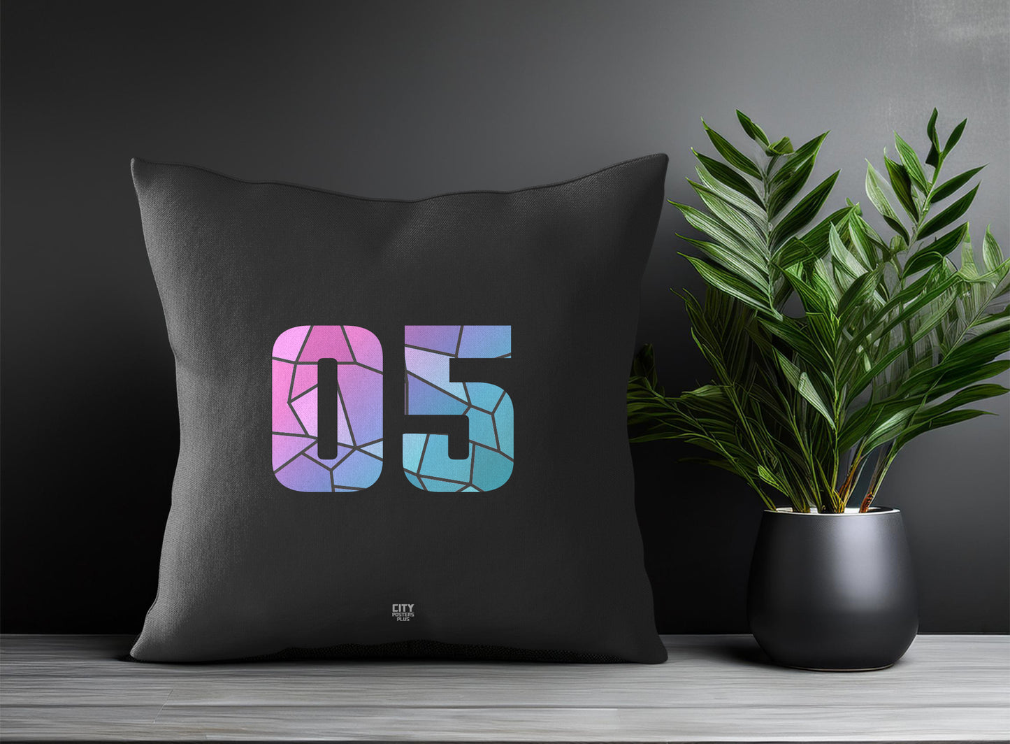 05 Number Pillow Case (Charcoal Grey)