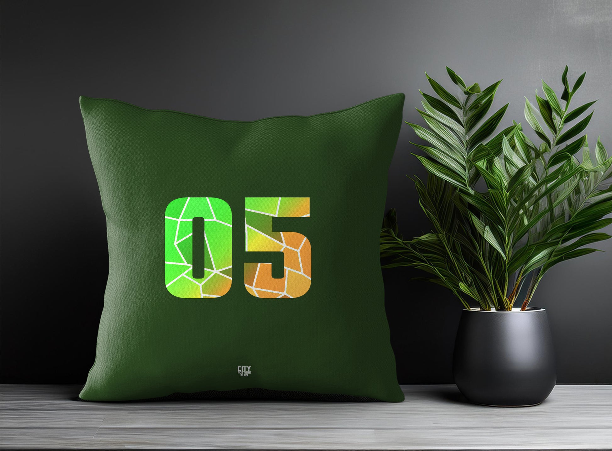 05 Number Pillow Case (Olive Green)