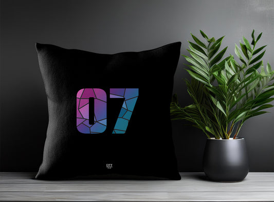 07 Number Pillow Case (Black)