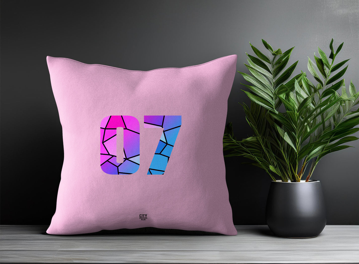 07 Number Pillow Case (Light Pink)