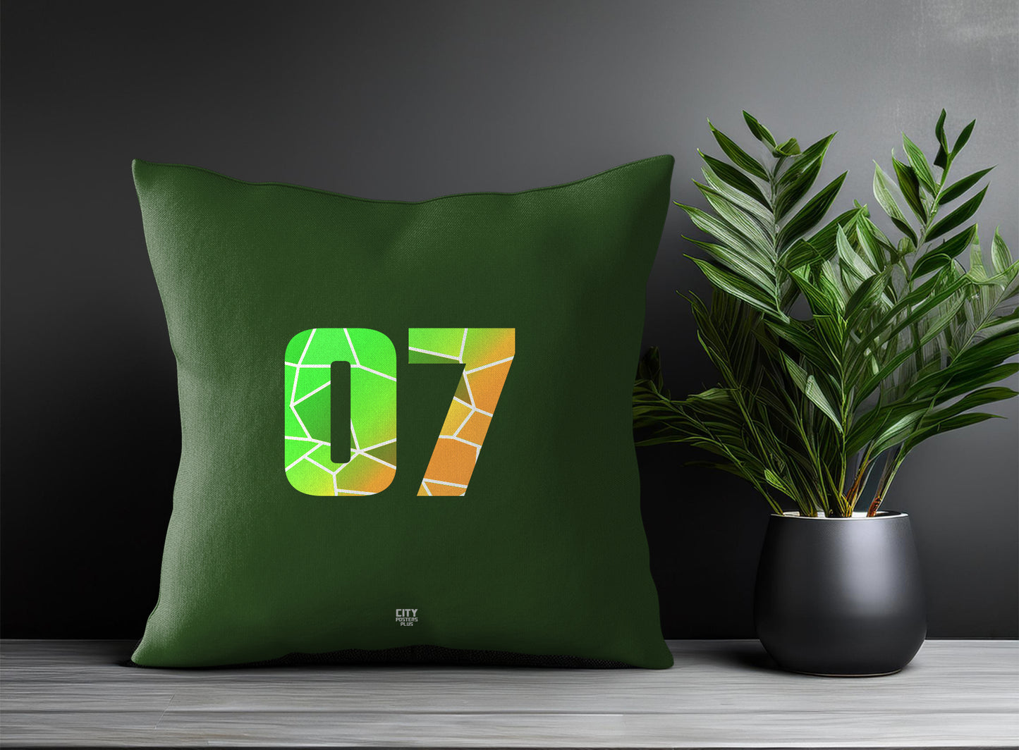 07 Number Pillow Case (Olive Green)