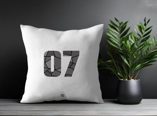 07 Number Pillow Case (White)