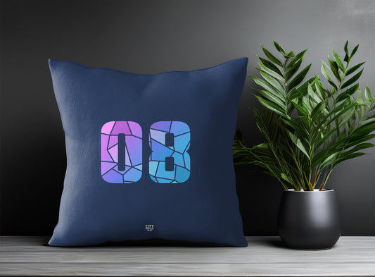 08 Number Pillow Case (Navy Blue)