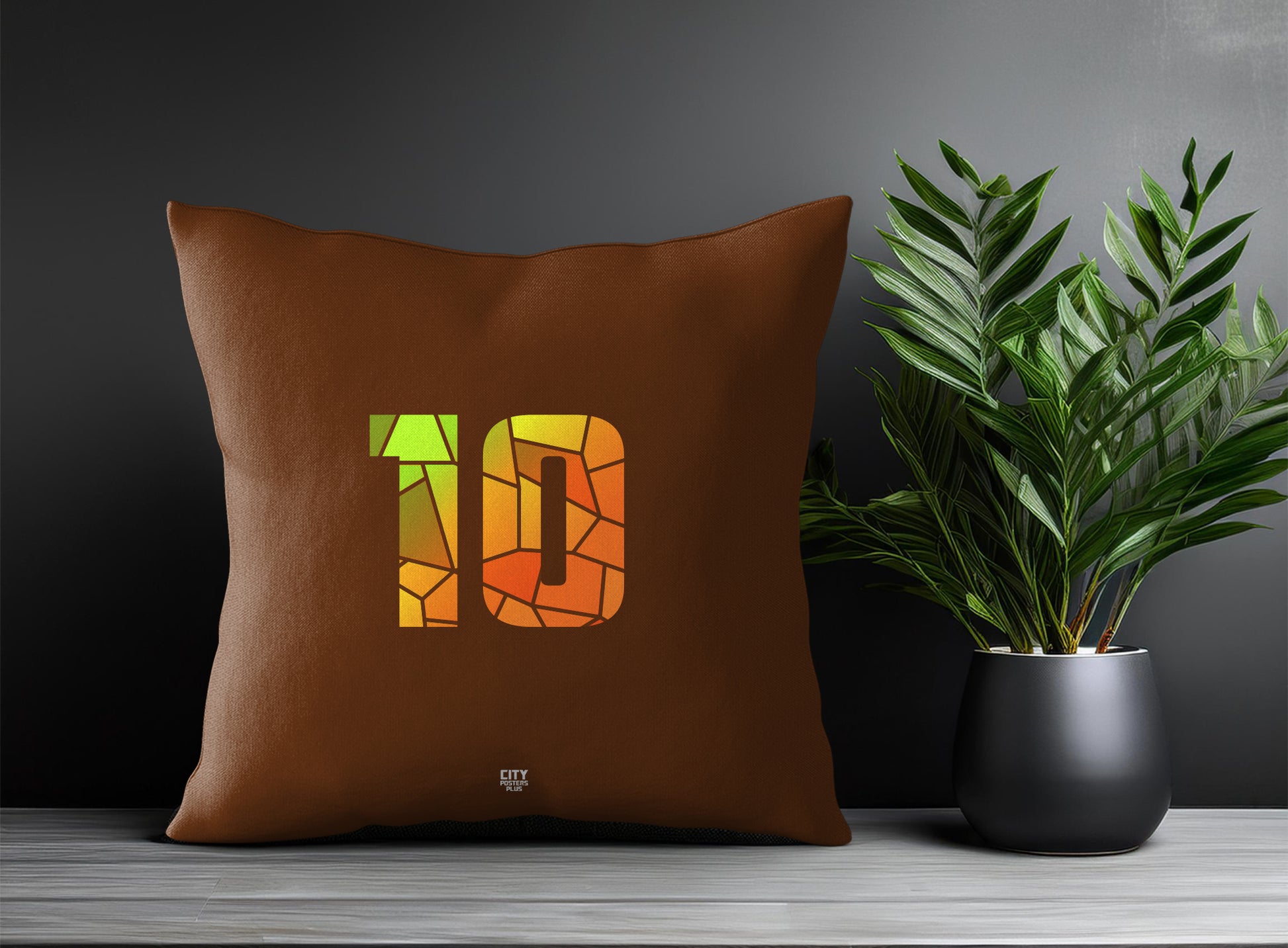 10 Number Pillow Case (Brown)