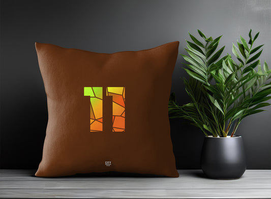 11 Number Pillow Case (Brown)