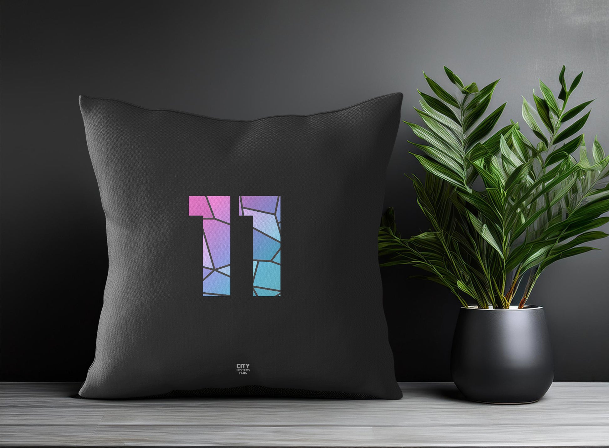 11 Number Pillow Case (Charcoal Grey)