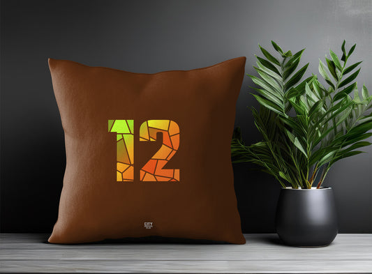 12 Number Pillow Case (Brown)