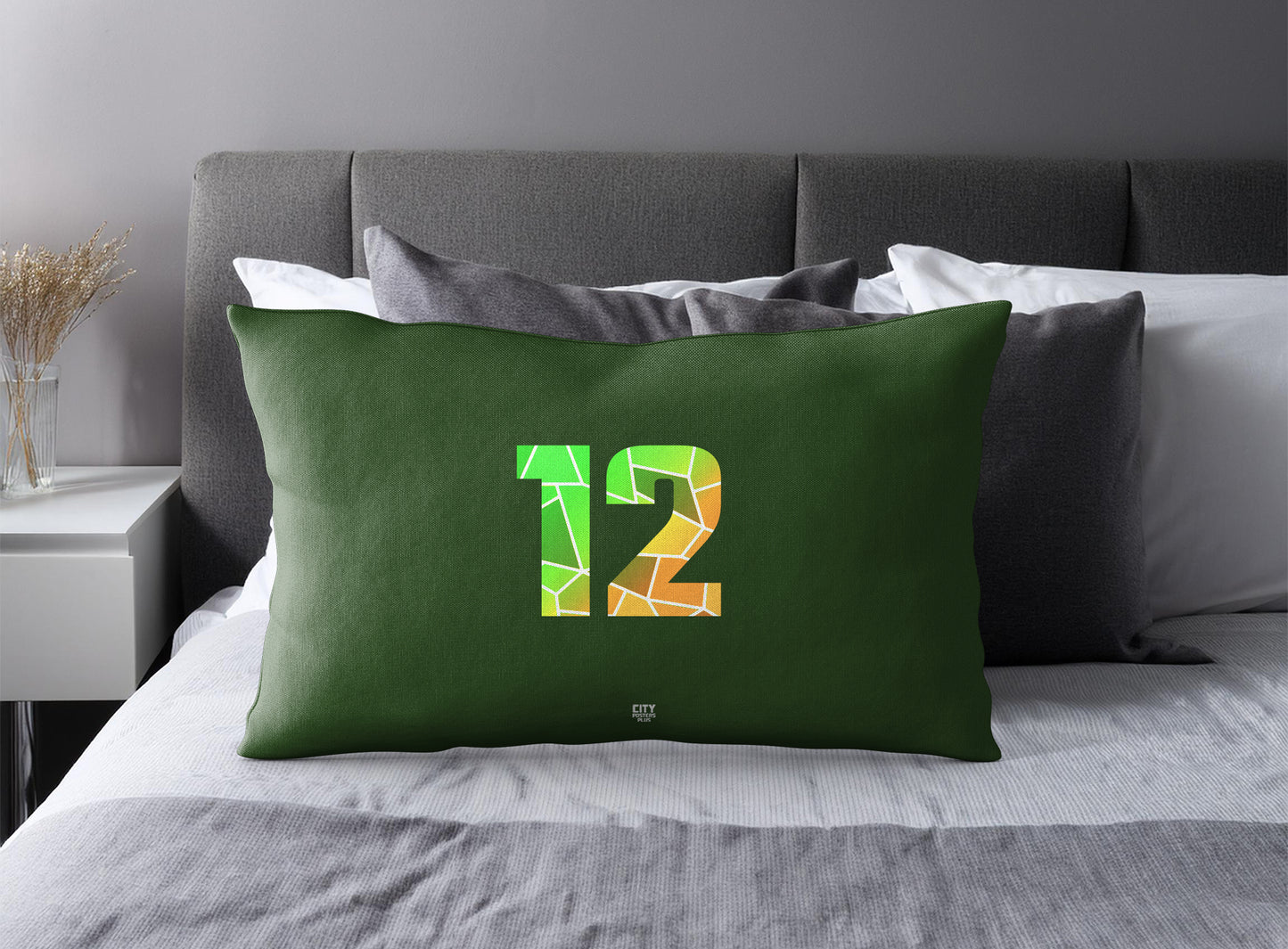 12 Number Pillow Case (Olive Green)