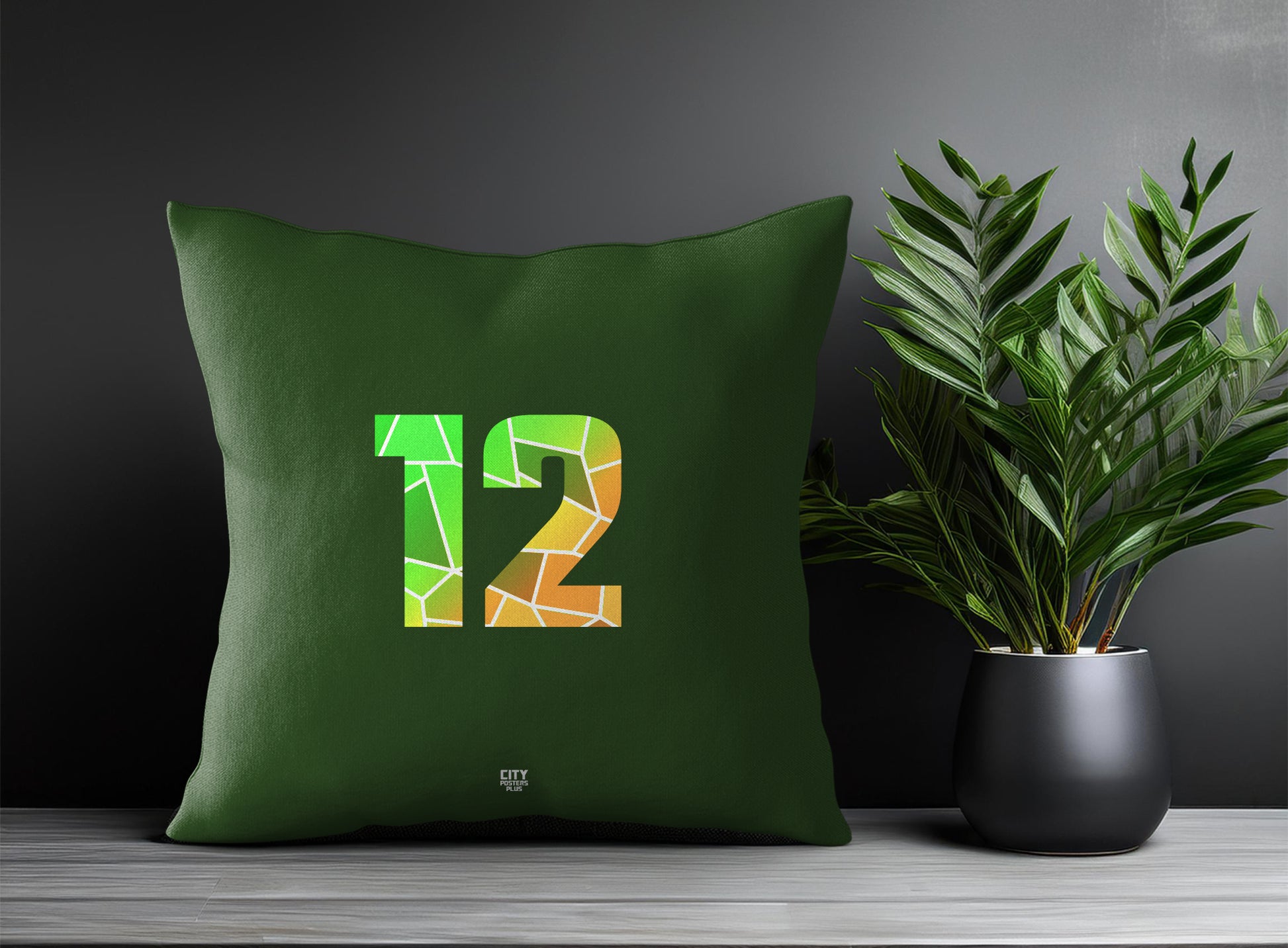 12 Number Pillow Case (Olive Green)