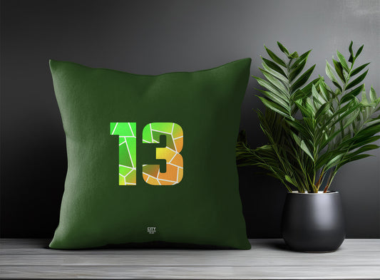 13 Number Pillow Case (Olive Green)