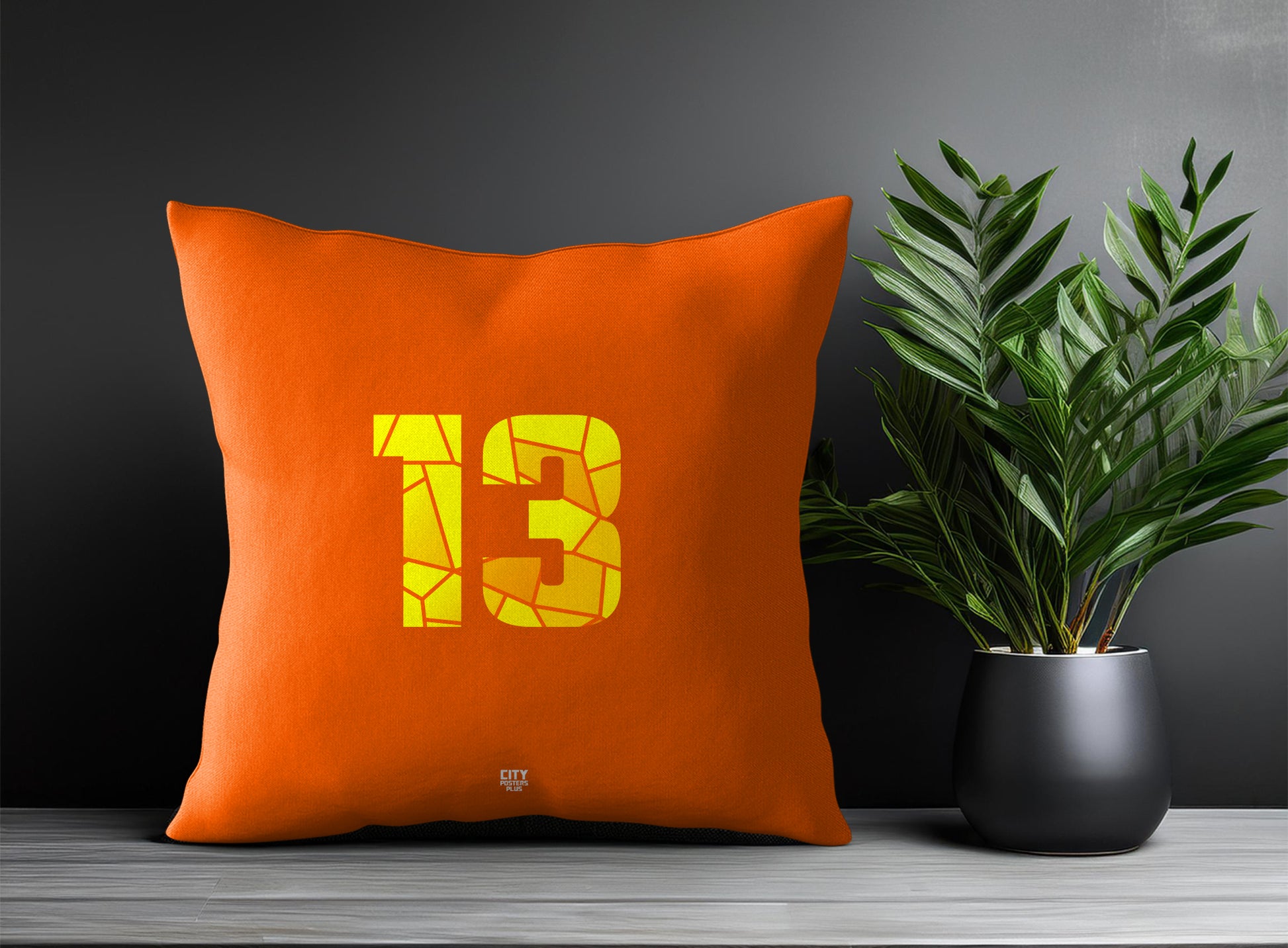 13 Number Pillow Case (Orange)