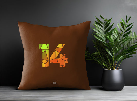 14 Number Pillow Case (Brown)