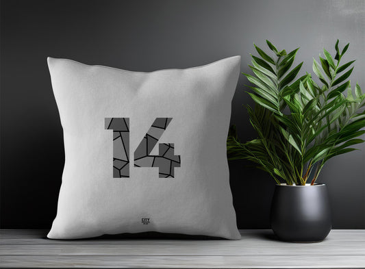 14 Number Pillow Case (Melange Grey)