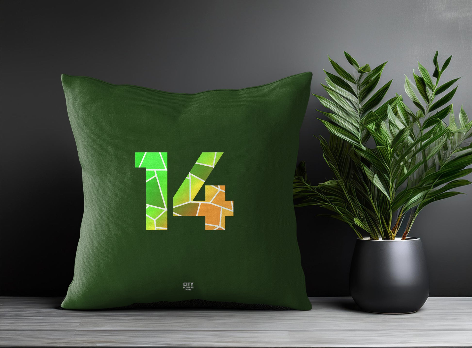 14 Number Pillow Case (Olive Green)