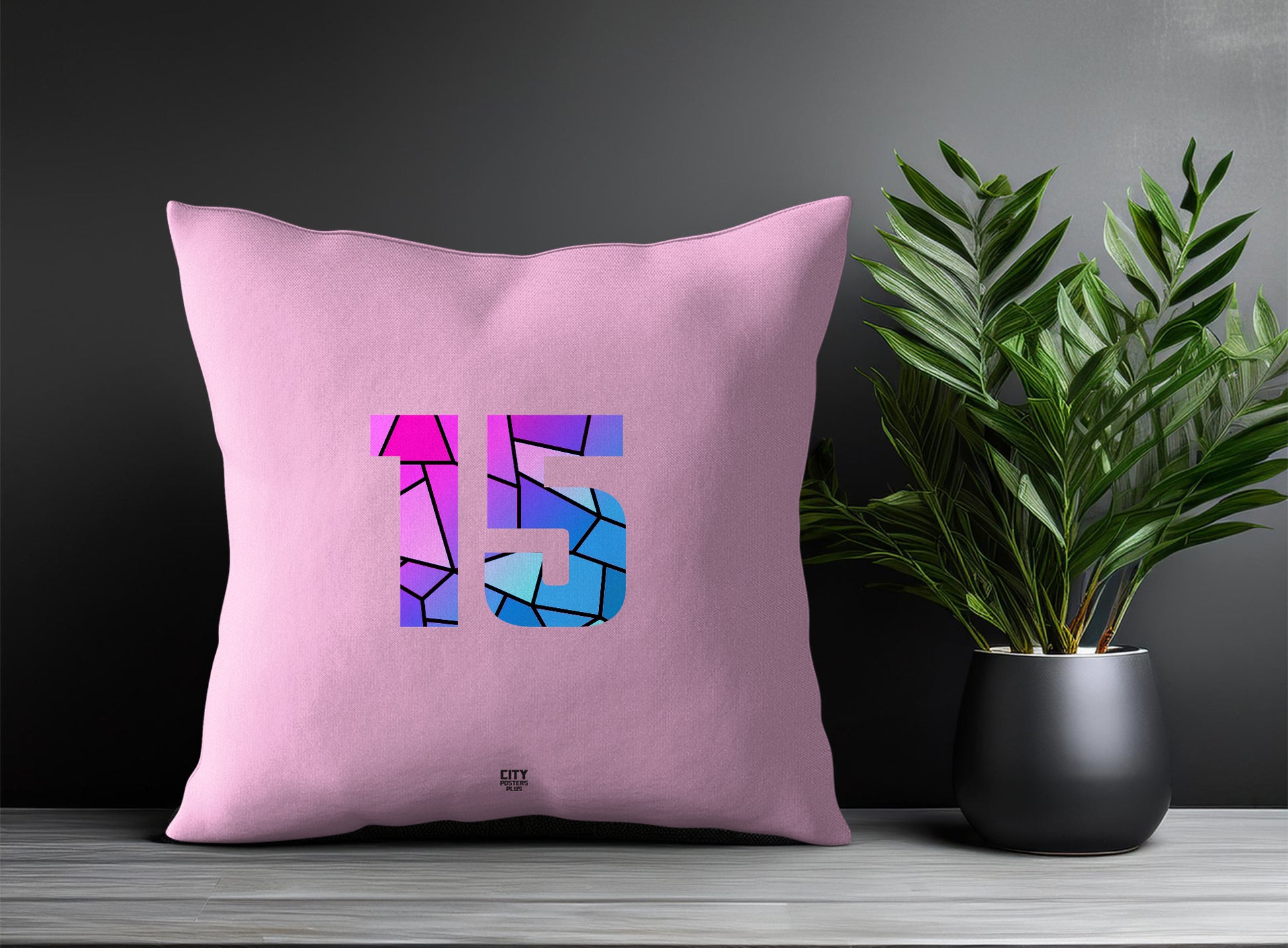 15 Number Pillow Case (Light Pink)