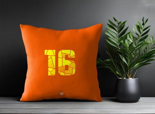 16 Number Pillow Case (Orange)