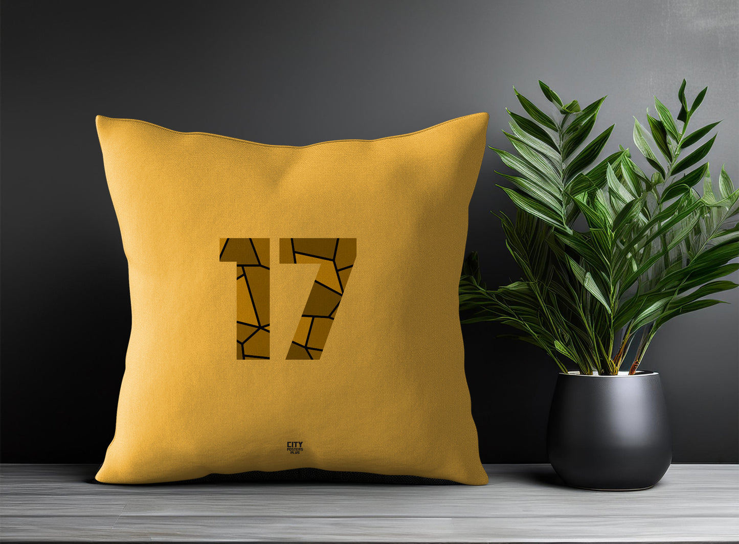 17 Number Pillow Case (Golden Yellow)