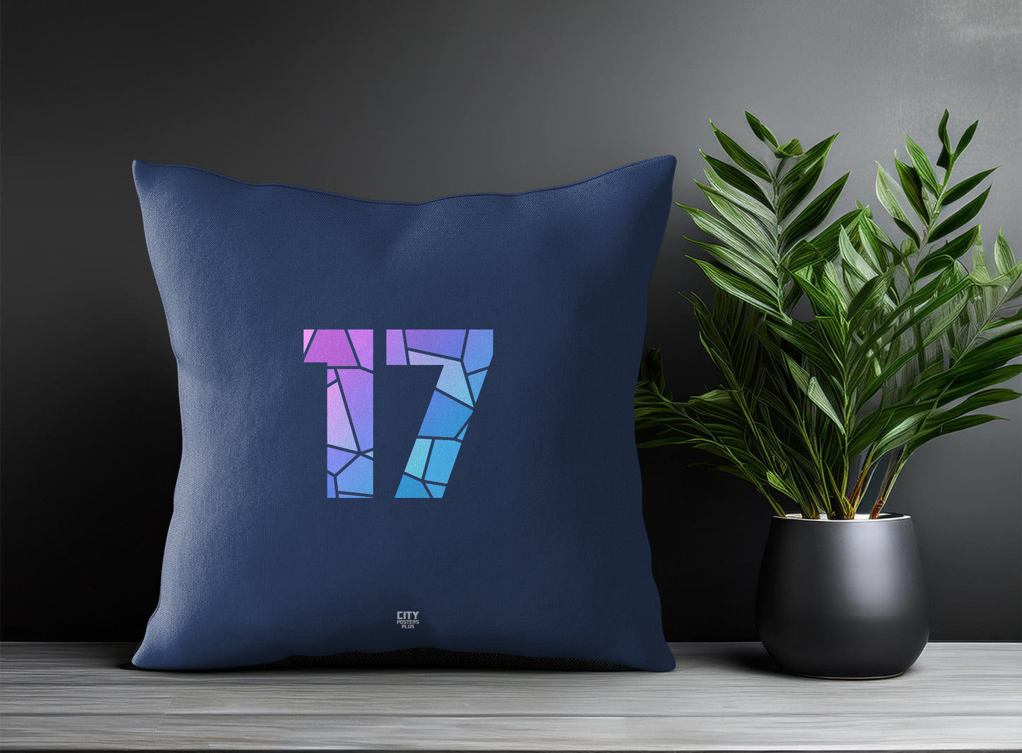 17 Number Pillow Case (Navy Blue)